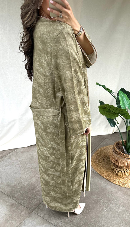 Kaki Abaya set AMINA