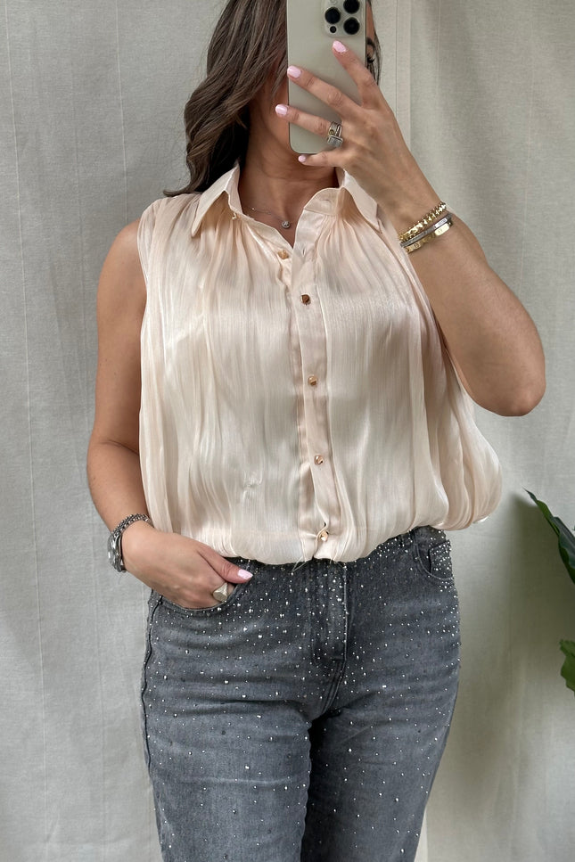 Beige blouse AMARA