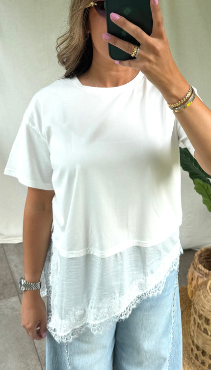 Assymetrische witte shirt JADE