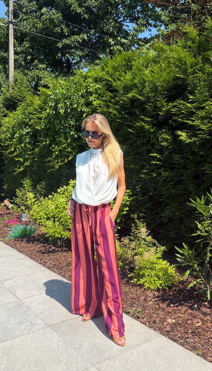 Gestreepte comfy broek oranje JILL