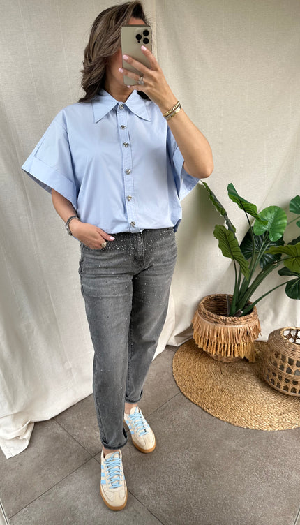 Grijze glitter jeans LUNA