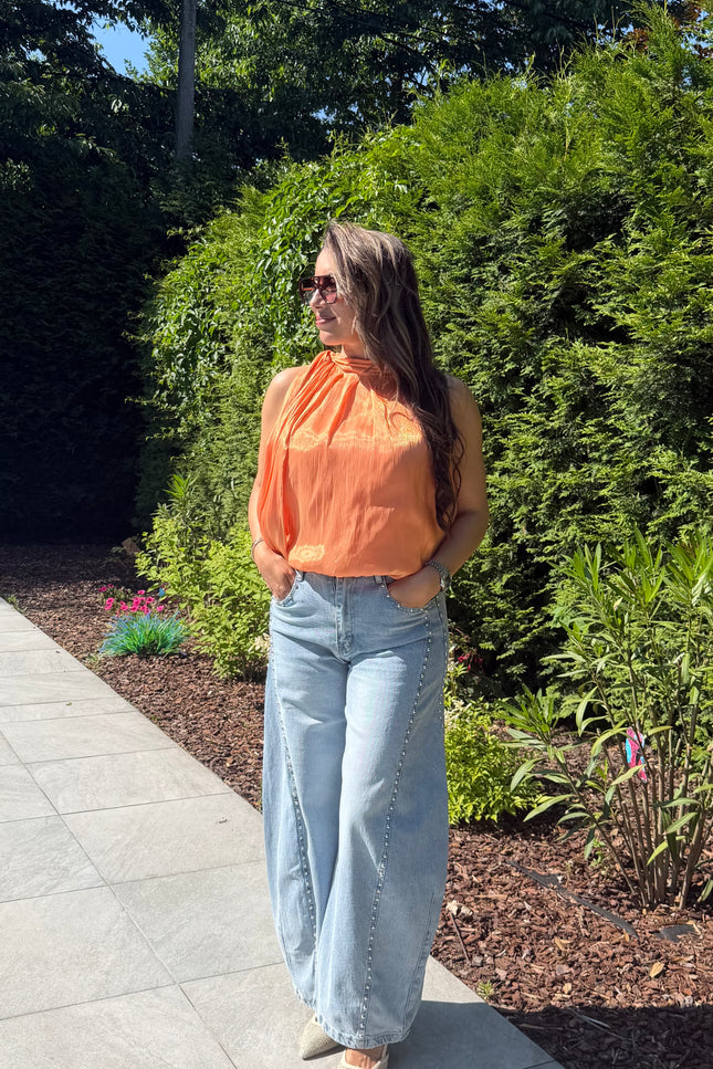 Oranje blouse LUCY
