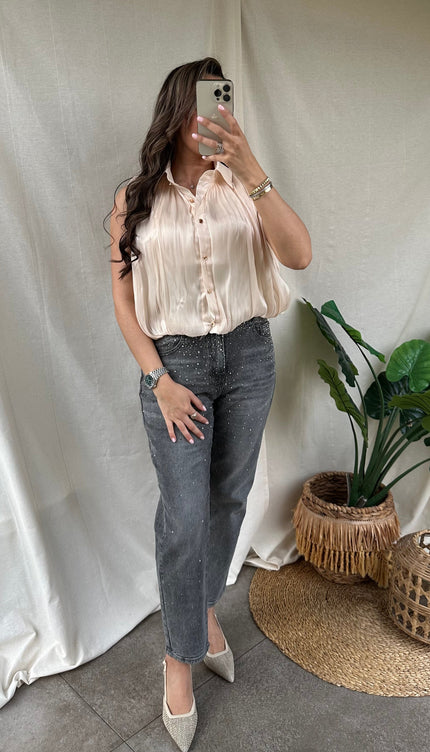 Beige blouse AMARA