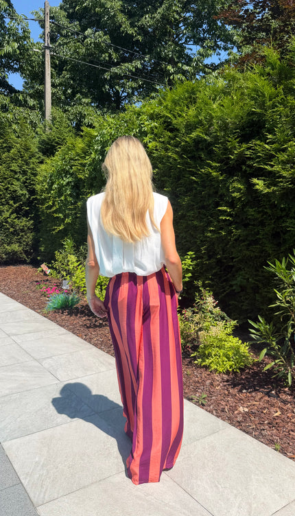 Gestreepte comfy broek oranje JILL