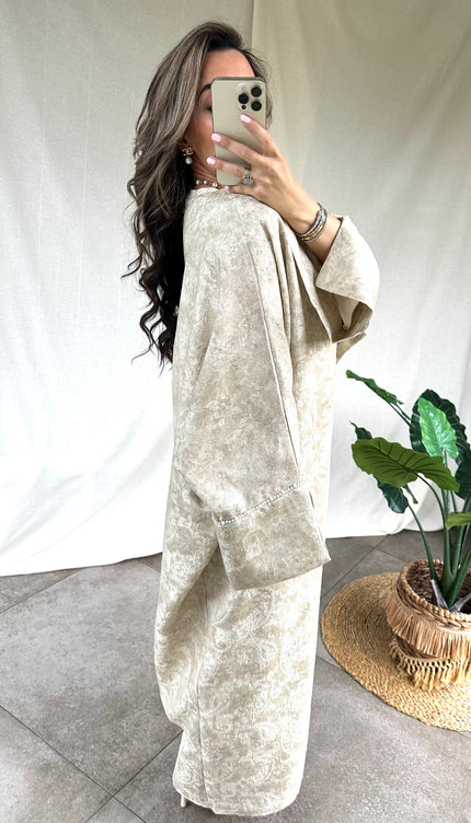 Ecru Abaya set YARA
