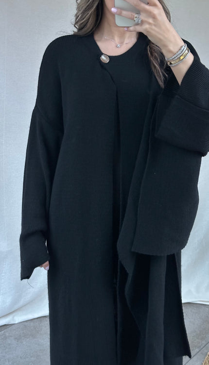 Zwarte cape trui KENZA