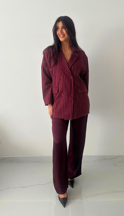 Bordeaux satijn broek