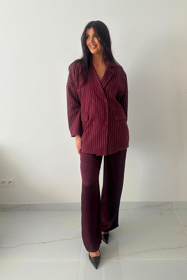 Bordeaux satijn broek