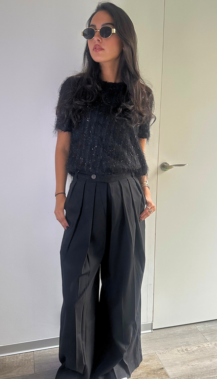 Zwarte broek plissé