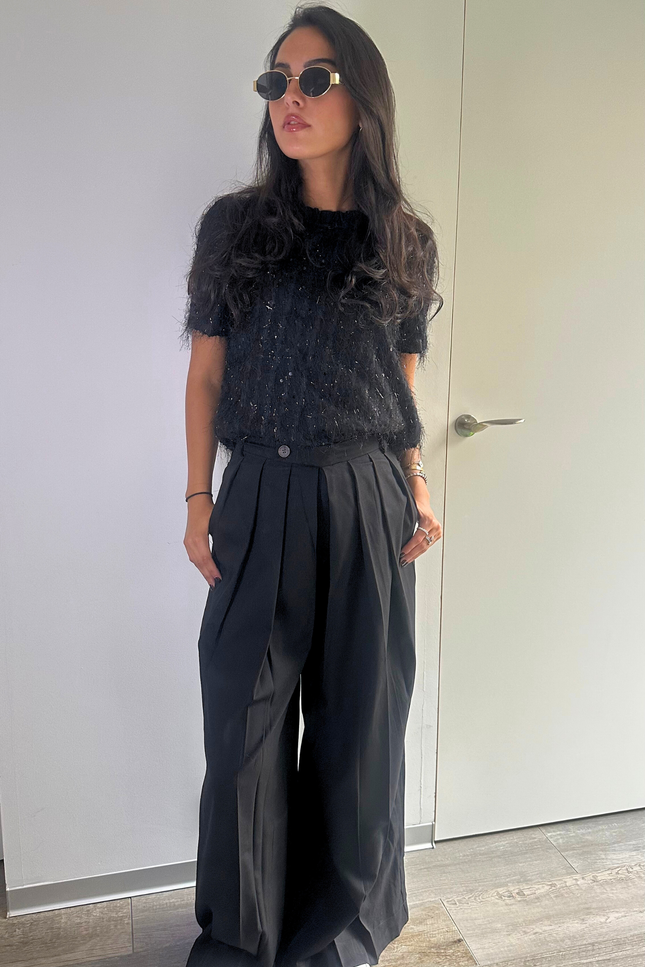 Zwarte broek plissé