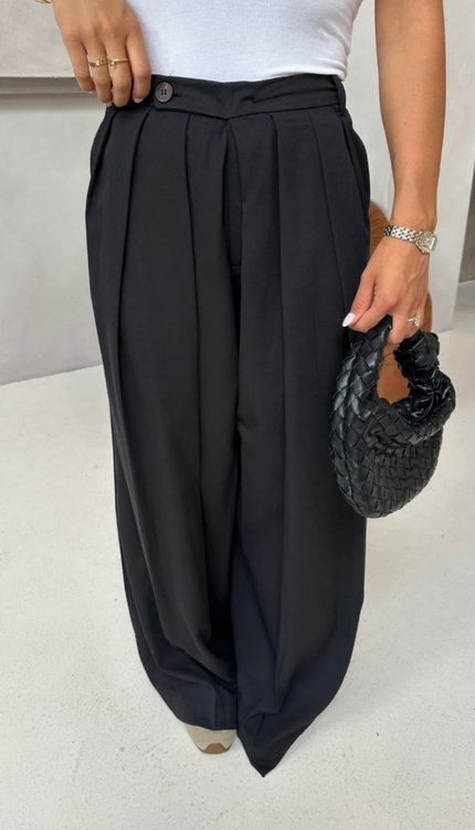 Zwarte broek plissé