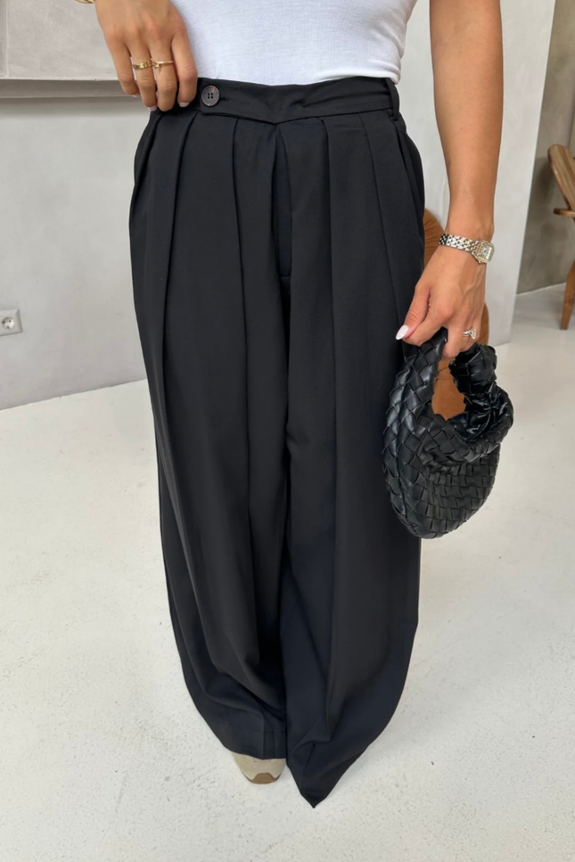Zwarte broek plissé