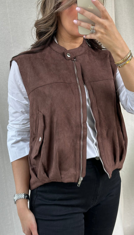 Bruine gilet MIA