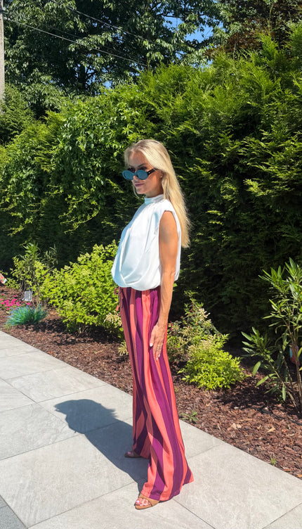 Gestreepte comfy broek oranje JILL