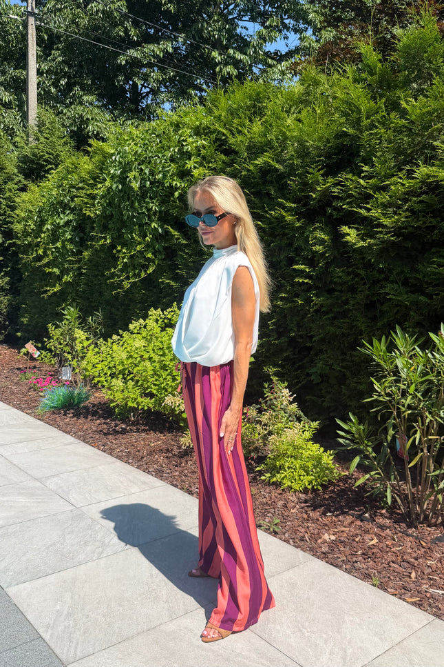 Gestreepte comfy broek oranje JILL
