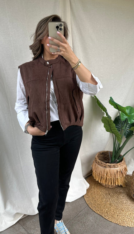 Bruine gilet MIA