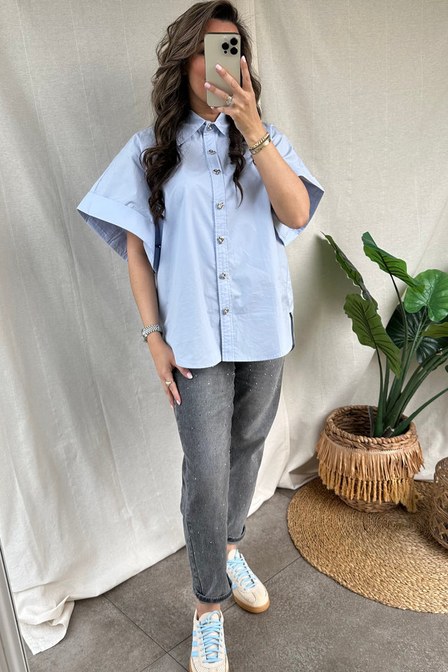 Lichtblauw hemd LIVIA