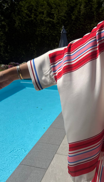 Rood gestreept satin setje LIMA