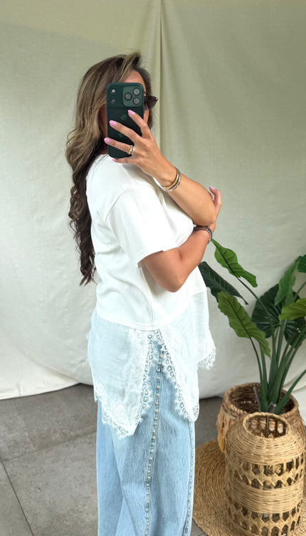 Assymetrische witte shirt JADE