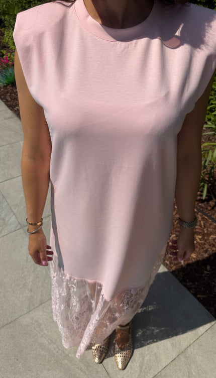 Roze jurk kant ROSA