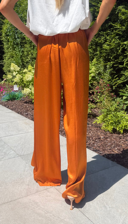 Oranje satijn broek ESMEE