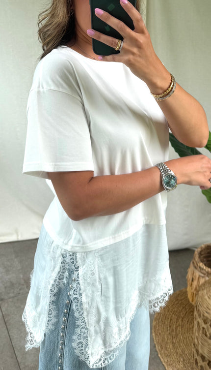 Assymetrische witte shirt JADE