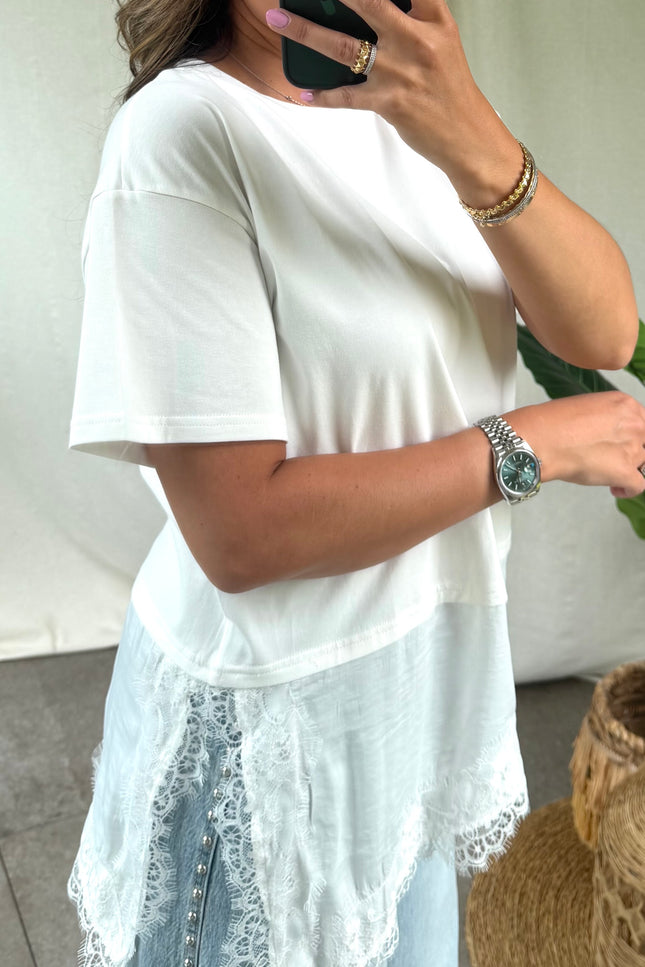 Assymetrische witte shirt JADE