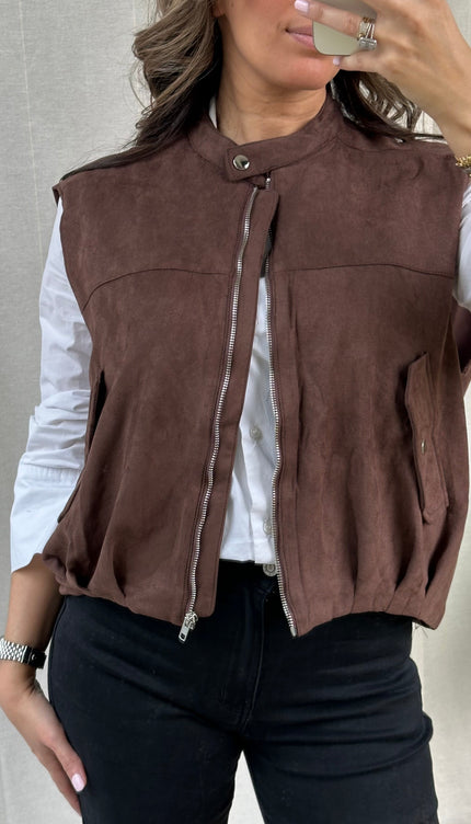 Bruine gilet MIA