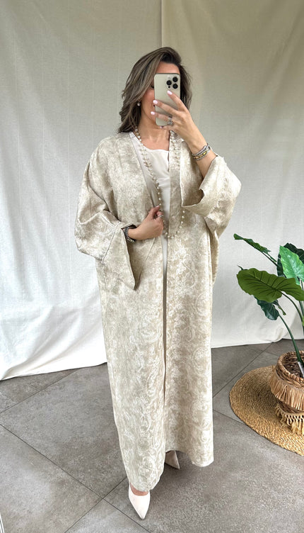 Ecru Abaya set YARA