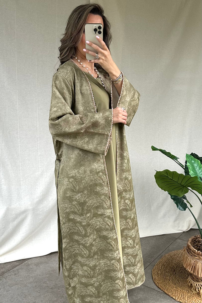 Kaki Abaya set AMINA