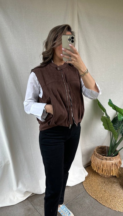 Bruine gilet MIA