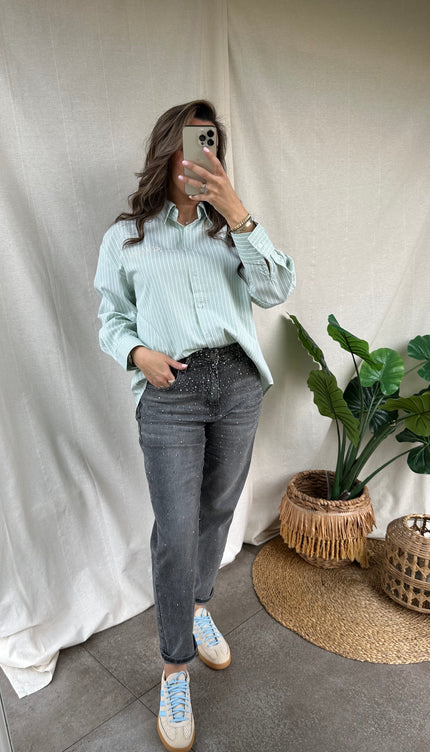 Grijze glitter jeans LUNA